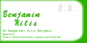 benjamin milis business card